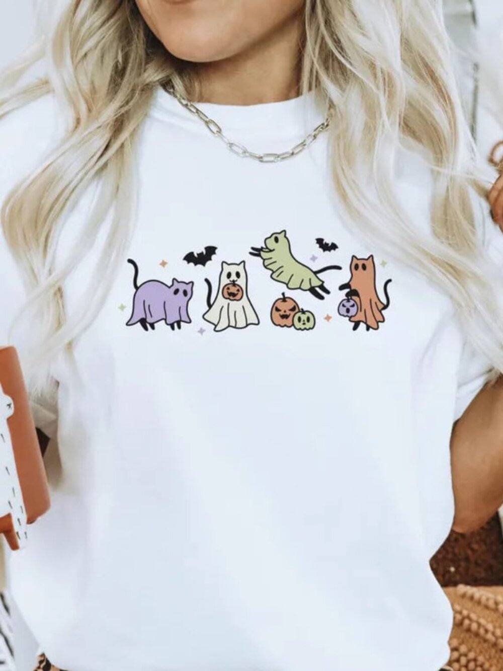 Cute Ghost Cat Shirt, Halloween Shirt, Funny Halloween Shirt For Cat Lover